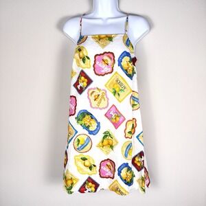 Seafolly‎ Ciao Bella Stamp Mini Dress Womens XS Linen Resortwear Beach Vacation